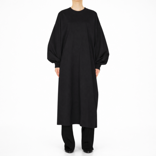 Black Long Sleeve Maxi T-shirt Dress