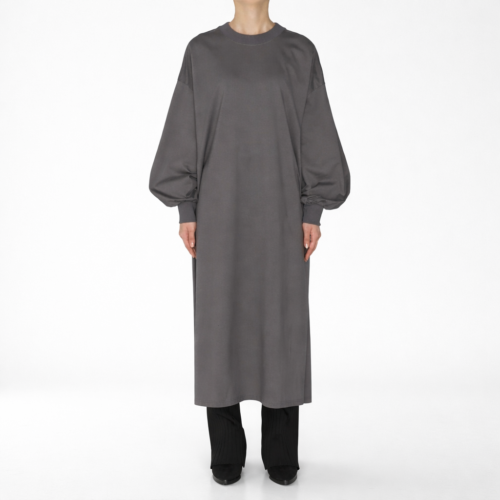 Grey Long Sleeve Maxi T-Shirt Dress